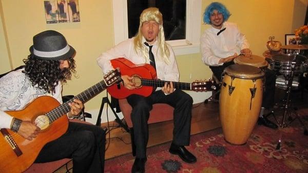 Trio Paz hams it up at a wig party!