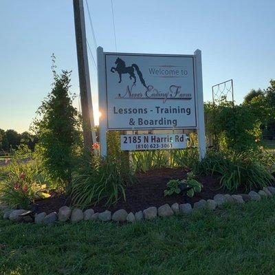 Entry sign at our beautiful stables!