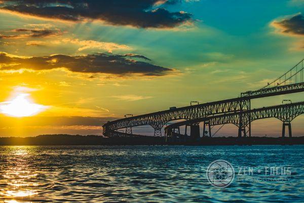 The Chesapeake Bay Bridge during Sunset, Annapolis, Maryland