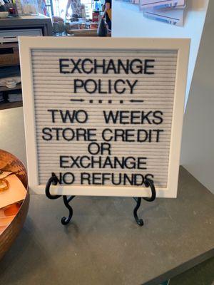 Exchange policy