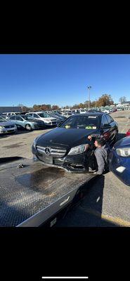 Fixing and towing a car