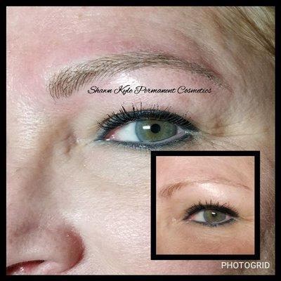 Microblading realistic hairstrokes