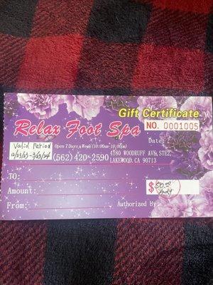 Expired "gift certificate"