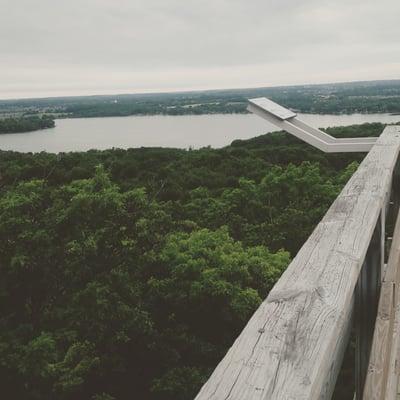 View from the top of the tower on Powder Hill, a large glacial kame and the second highest point in Southeastern Wisconsin