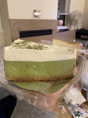 Matcha cheesecake.