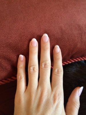 Christina does a fabulous American manicure with the powder dip!!