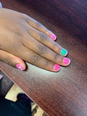 Got my baby girl nails done. So cute!!!!!!!