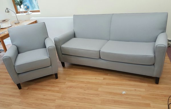 Contemporary sofa and arm chair.