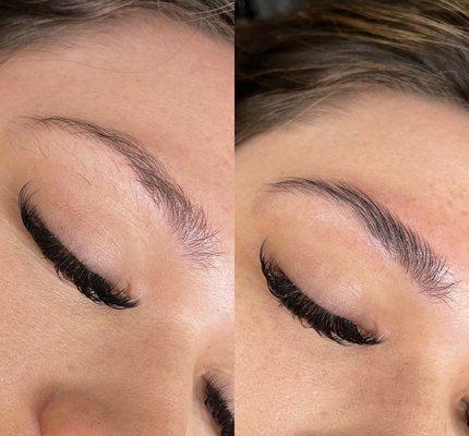 eyebrow tint and lamination