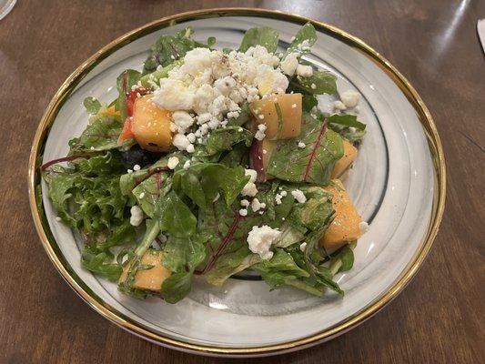 Delicious local fruit and cheese salad