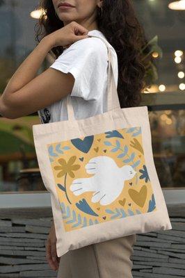 Custom tote bag for Ukraine, designed by Jessie Luo