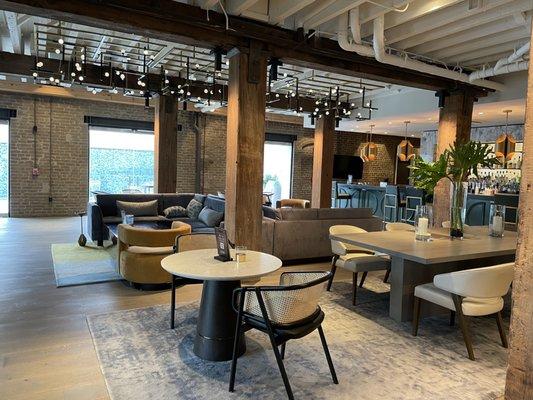 Gorgeous combo of design with old sugar factory.  This is the bar/dining/chillin/get your complimentary coffee in the morning area to hang.