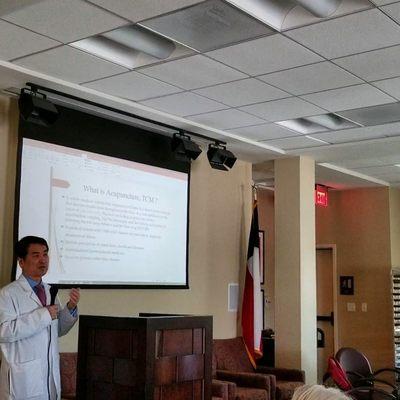 Speaking at Atria Senior Living center, Cinco Ranch, TX