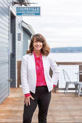 Washington Realtor, Anita Johnston at her beautiful waterfront Compass office