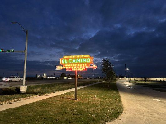 El Camino sign at night