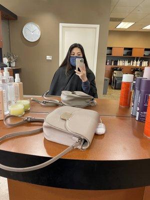 Masked up and only one here to get my hurr done :)