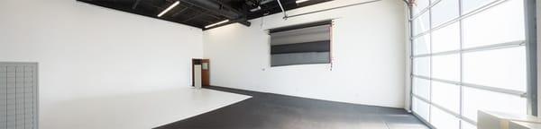 Studio One, 27'x18' cyc with the natural light roller door and ramp acess