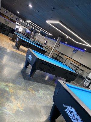 Arena lights and professional pool tables