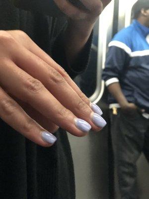 HORRIBLE!! Clumpiest Nail Job I've ever seen. These nail techs clearly have no experience