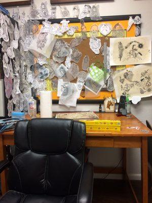 The desk of an artist!