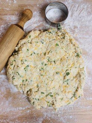 Jalapeño cheddar biscuit.