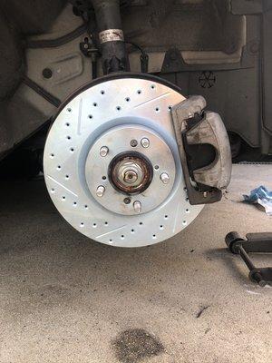 New brake pads and performance drilled rotors