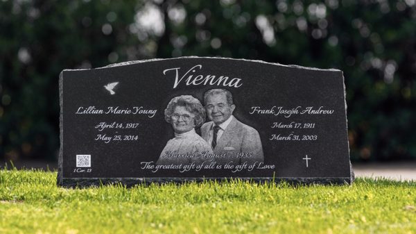 Flat headstone in loving memory