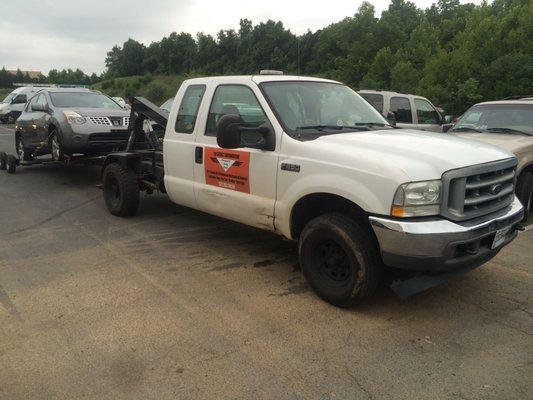 One of the tow trucks after a drive back from Baltimore with a stranded customers car.