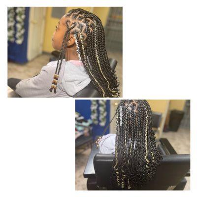 Knotless braids w/ heart