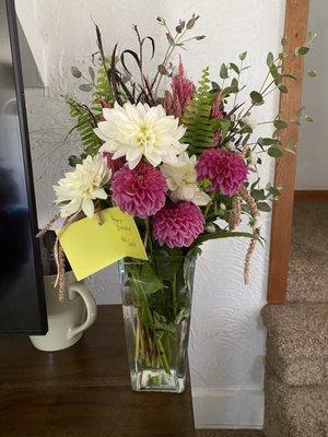 Example of $40 Bouquet with vase