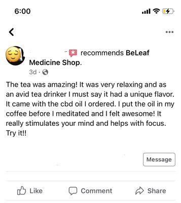 One of my many reviews from my Facebook business page