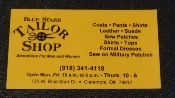 Blue Starr Tailor Shop