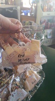 Her homemade fudge is to die for! Wide variety, all freshly made for your enjoyment!  One word - AMAZING!!