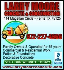 Larry Moore Concrete and Construction Ad Powered by YellowPageCity.com