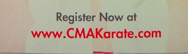 6 weeks of classes for 69.00? Register now at www.cmakarate.com