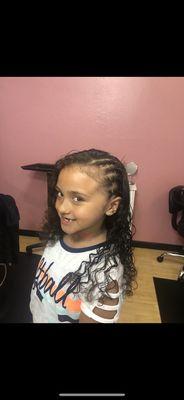 Curly hair in a fun style! My daughter loved it!!