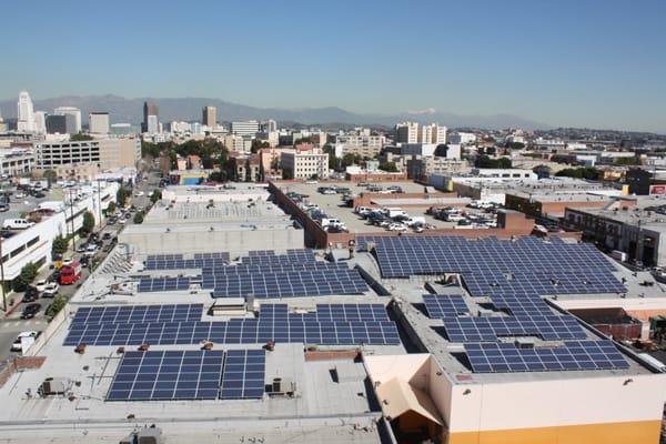 Commercial solar installation by ABC SOLAR. 
  Los Angeles, CA