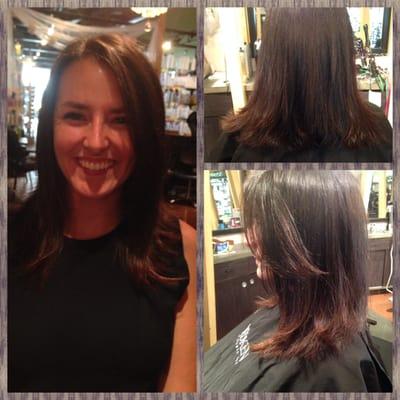 Precision cutting and blowdry styling done by Ashley