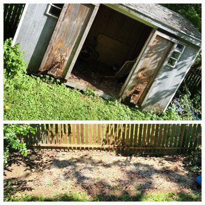 Shed demo and removal.