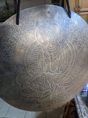 Beautiful gong from Nepal used for sound healing and sound baths.