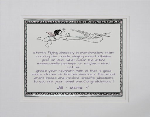 Baby Shower Gifts of Poetry Personalized, Illustrated and Matted Ready to Frame poeticreverie.com Copyright Protected