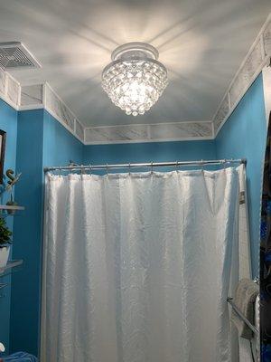 Percy did a complete bathroom Remold. He even install beautiful lighting