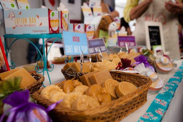 Love+Leche's handmade goat milk soaps in beautiful custom-artisan molds.