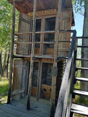 Double decker outhouse when the snow is deep