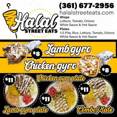 Logo and food truck wrap we designed for Halal Street Eats!