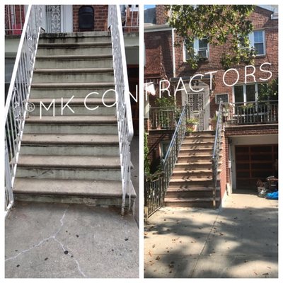 BEFORE AND AFTER OF GRANITE STONE STEPS