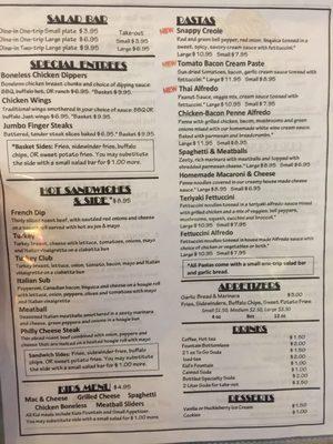 Menu side two