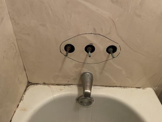 Prepping for a single handle shower valve