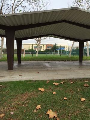 Soccer field next to the park