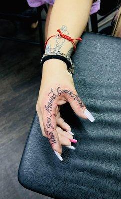 Cursive Phrase Tattoo